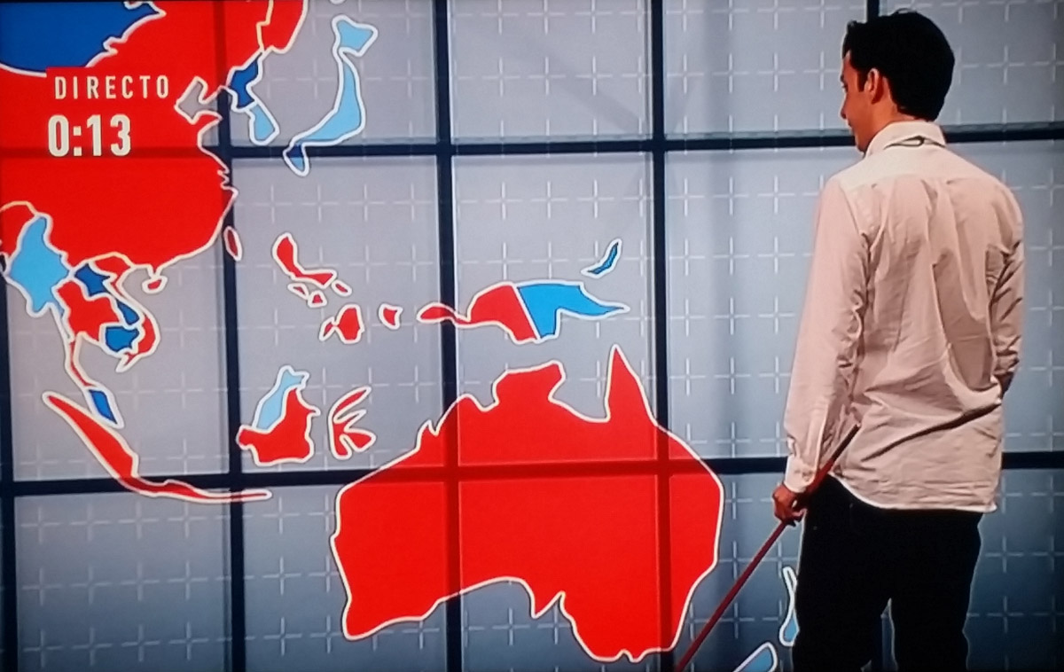 El pequeño Nicolás buscando Australia.